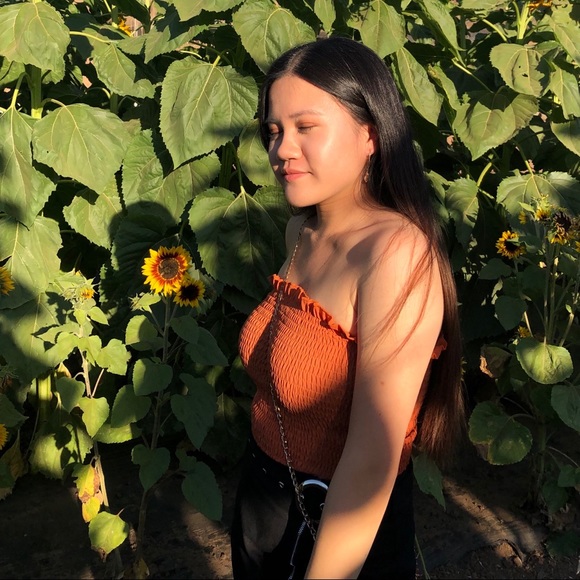 Orange Smocked Top - Picture 3 of 4